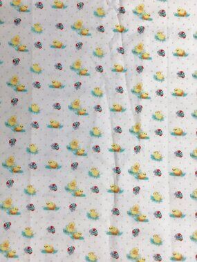 Henry Glass Bunny Tails Chick & Egg Cream Cotton Fabric 2 yards